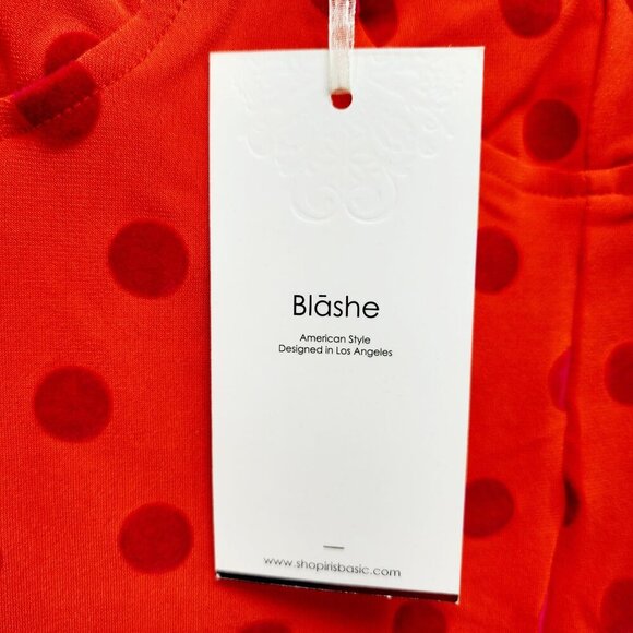 Red Polka Dot One-Piece Womens Bodysuit  Adjustable Straps Size Small Blāshe - Picture 7 of 8